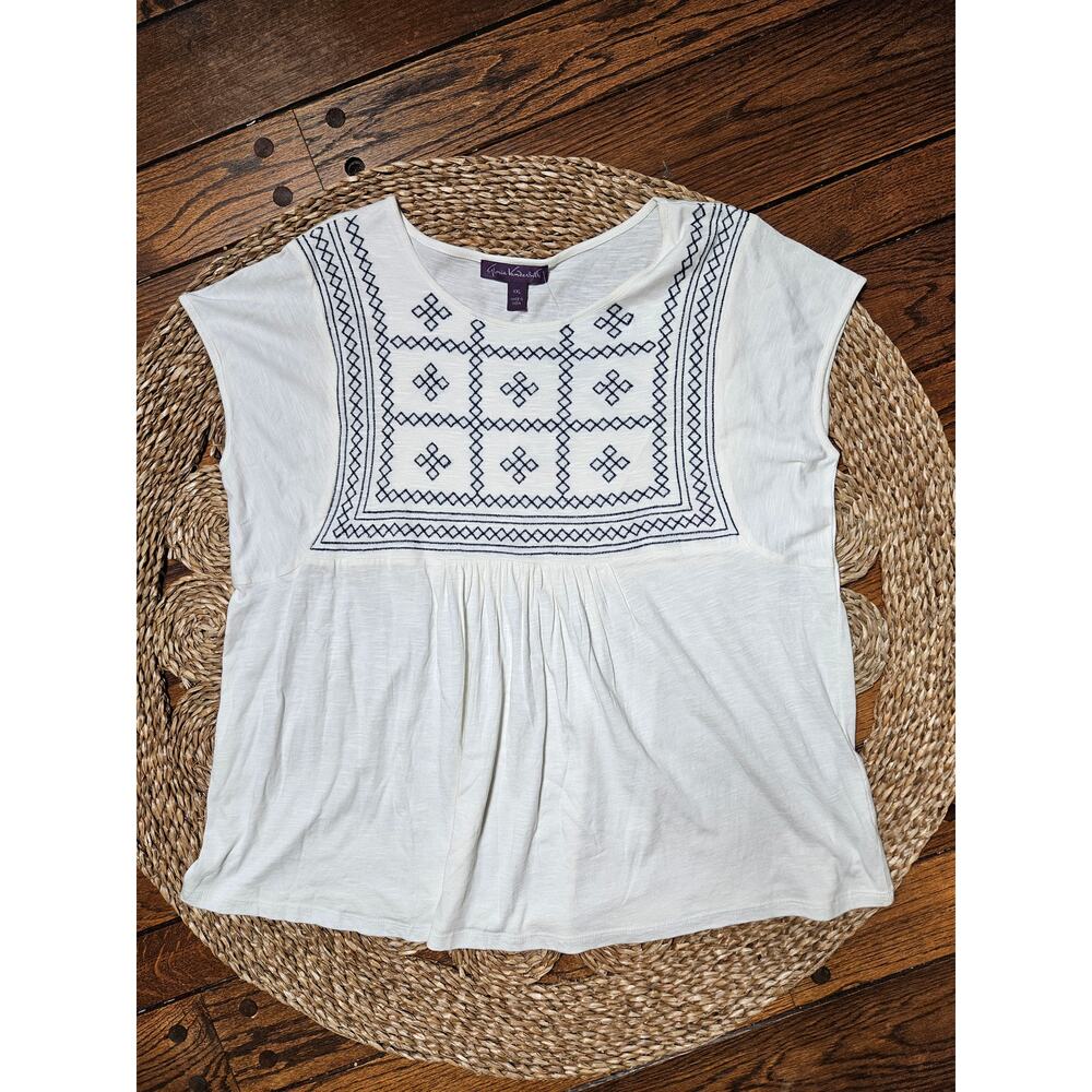 Gloria Vanderbilt Boho Embroidered Top – Size XXL – NWT